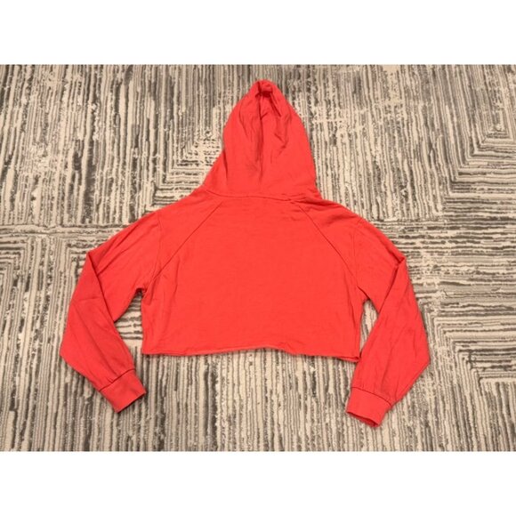 Pink Victoria's Secret women's XS (oversized) cropped pink/white hoodie - Picture 3 of 3